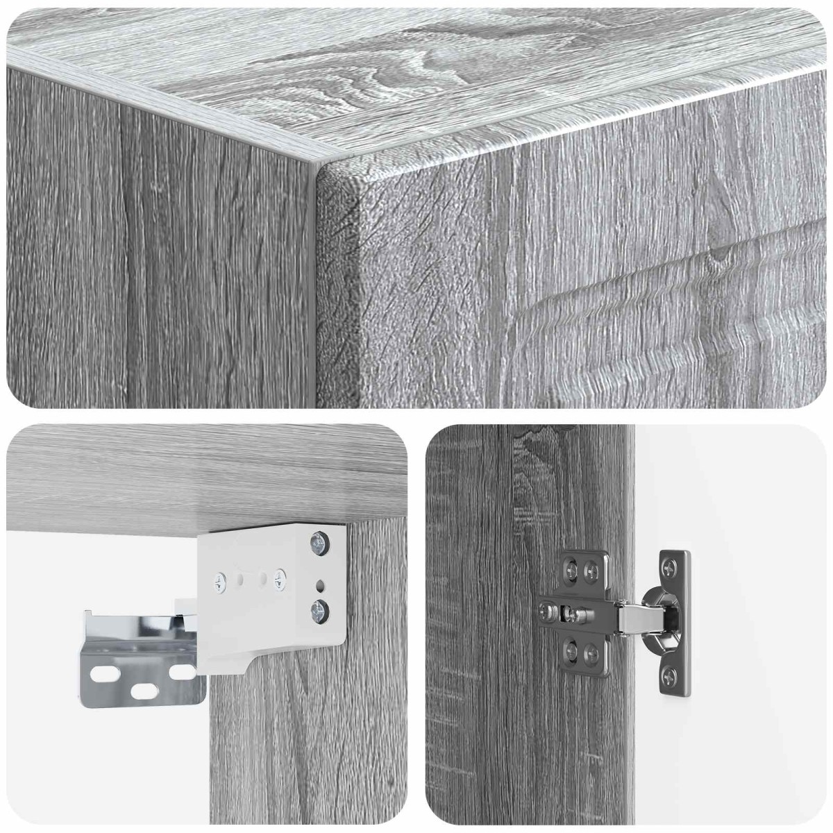 vidaXL Τοίχου Ντουλάπα Γκρι Sonoma 33 x 34,5 x 90 εκ