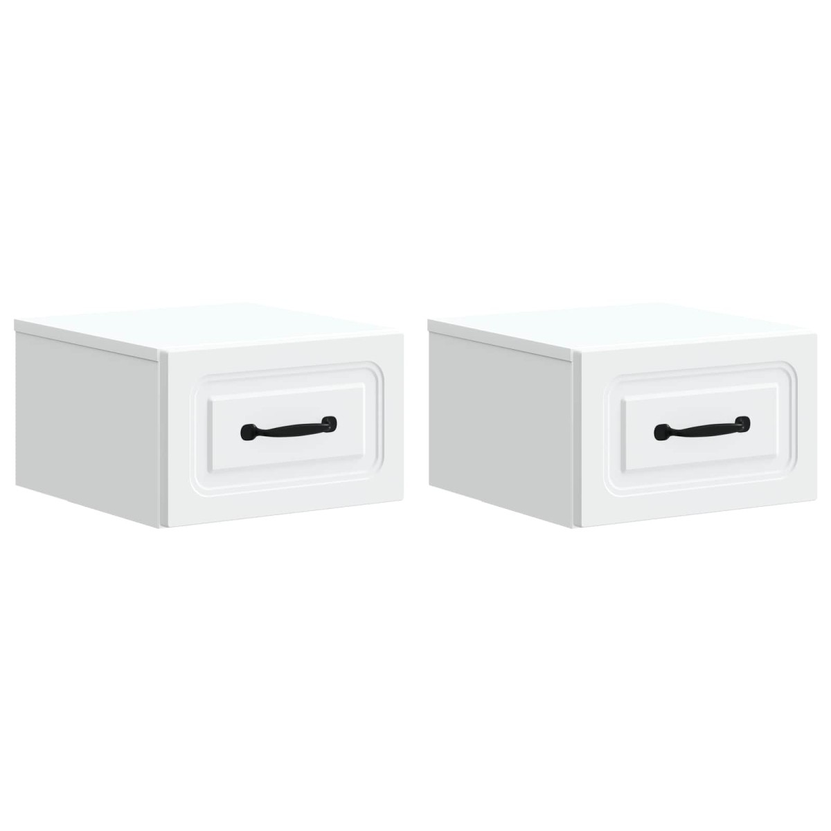vidaXL Τοίχου Κρεμαστό Κομοδίνο 2 τμχ. Λευκό 34,5 x 33 x 20 εκ.