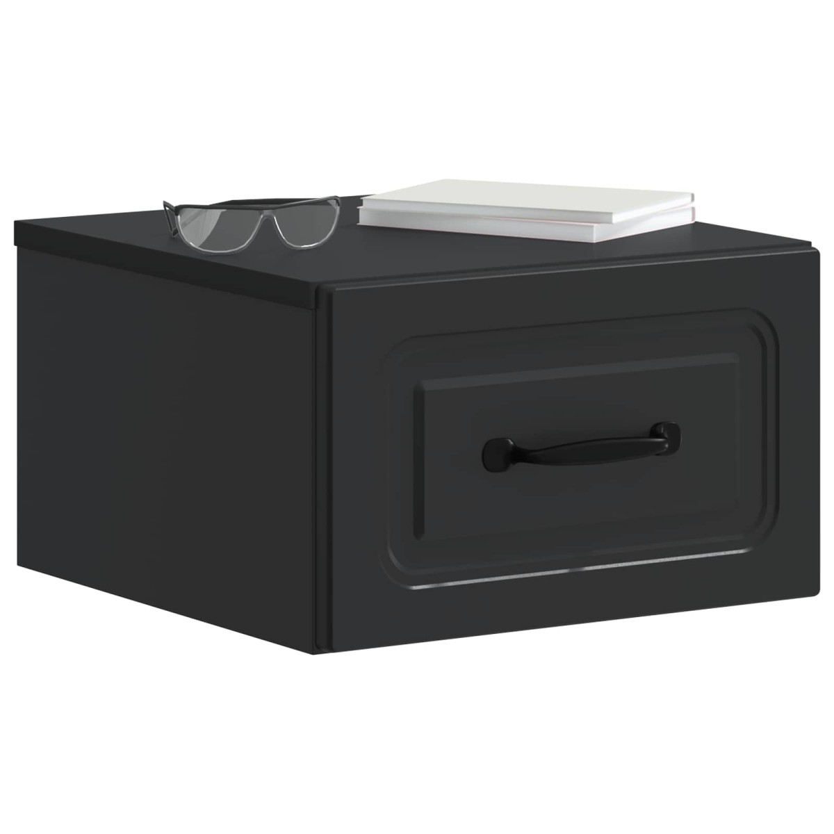 vidaXL Τοίχου Κρεμαστό Κομοδίνο 2 τμχ. Μαύρο 34,5 x 33 x 20 εκ.