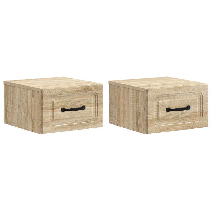 vidaXL Τοίχου Κρεμαστό Κομοδίνο 2 τμχ. Sonoma Δρυς 34,5 x 33 x 20 εκ.