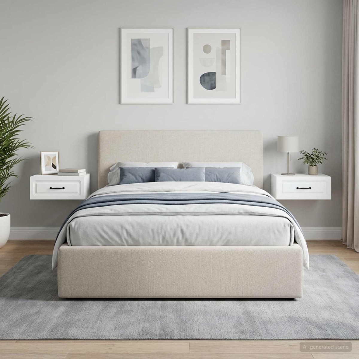 vidaXL Τοίχου Κρεμαστό Κομοδίνο 2 τεμ. Λευκό 49 x 34,5 x 20 εκ.