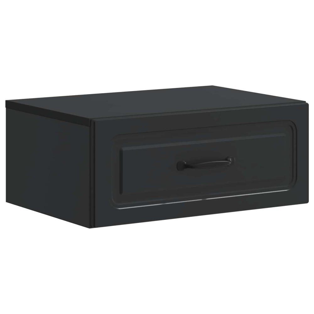 vidaXL Τοίχου Κρεμαστό Κομοδίνο Μαύρο 49 x 34,5 x 20 εκ.