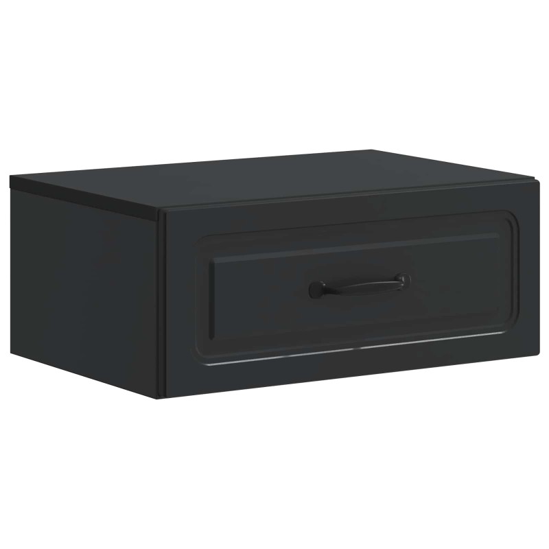 vidaXL Τοίχου Κρεμαστό Κομοδίνο Μαύρο 49 x 34,5 x 20 εκ.