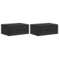 vidaXL Τοίχου Κρεμαστό Κομοδίνο 2 τεμ. Μαύρο 49 x 34,5 x 20 εκ.