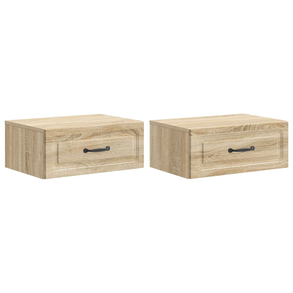 vidaXL Τοίχου Κρεμαστό Κομοδίνο 2 τεμ. Sonoma Δρυς 49 x 34,5 x 20 εκ.