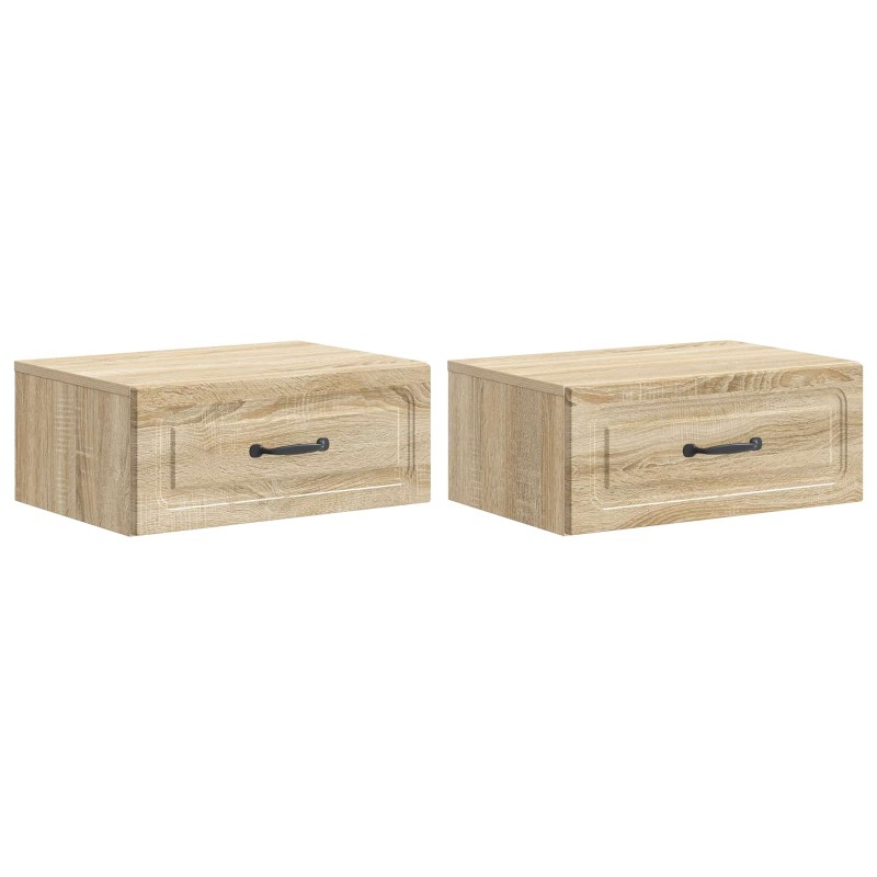 vidaXL Τοίχου Κρεμαστό Κομοδίνο 2 τεμ. Sonoma Δρυς 49 x 34,5 x 20 εκ.
