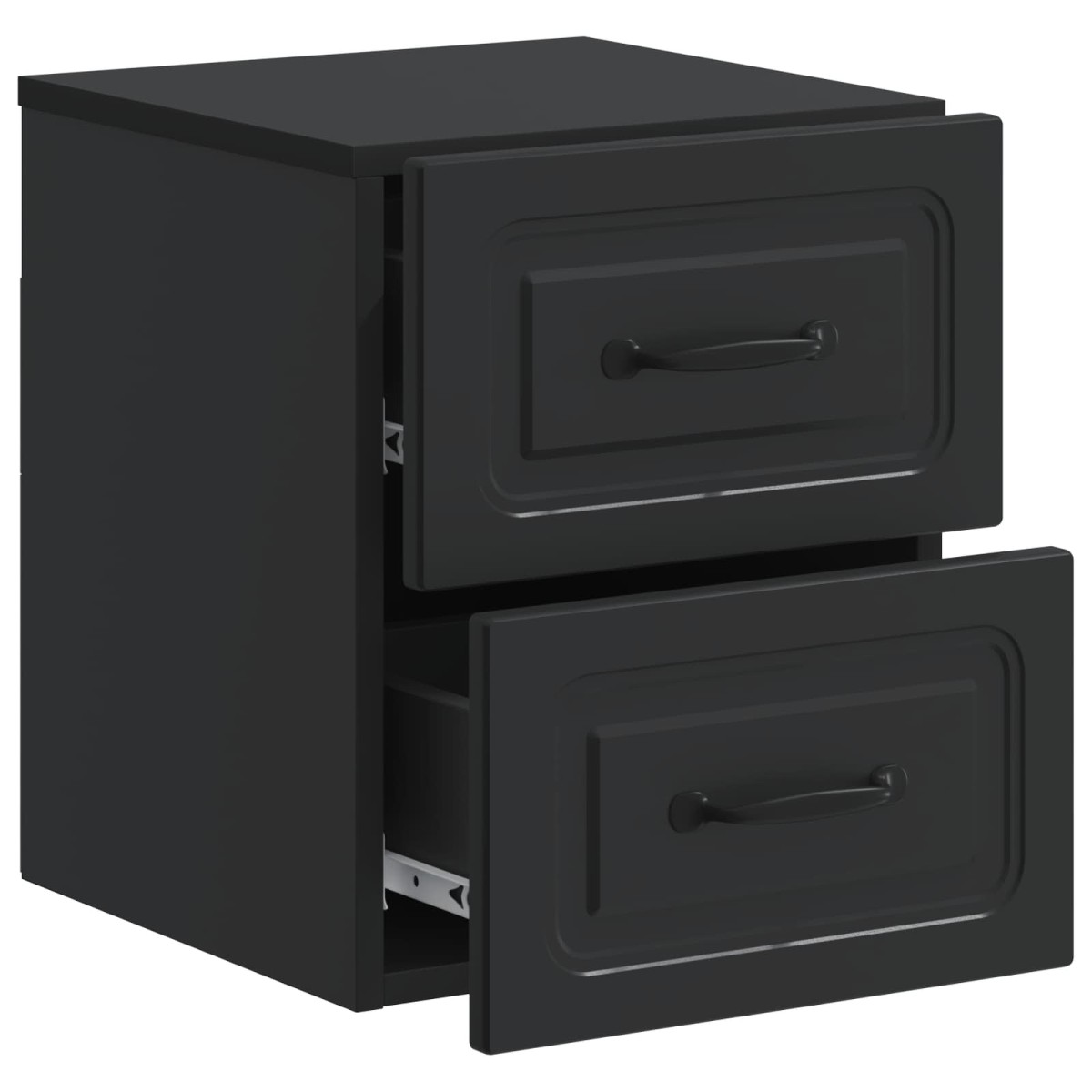 vidaXL Τοίχου Κρεμαστό Κομοδίνο 2 τμχ. Μαύρο 34,5 x 33 x 40 εκ