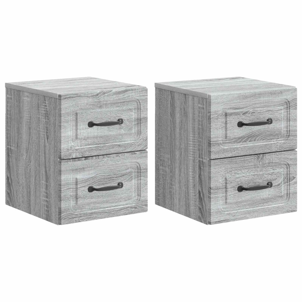 vidaXL Τοίχου Κρεμαστό Κομοδίνο 2 τμχ. Γκρι Sonoma 34,5 x 33 x 40 εκ
