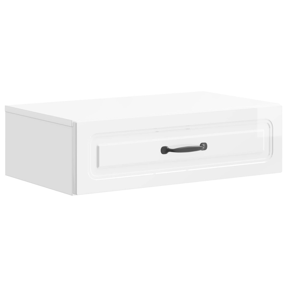 vidaXL Τραπεζάκι Τοίχου Γυαλιστερό Λευκό 59 x 34,5 x 17 εκ.
