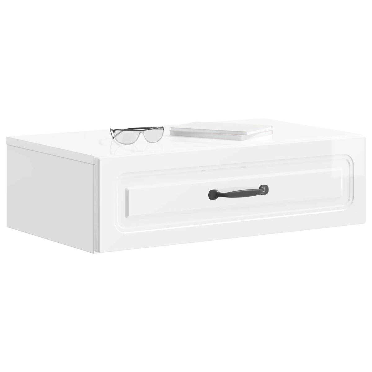 vidaXL Τραπεζάκι Τοίχου Γυαλιστερό Λευκό 59 x 34,5 x 17 εκ.