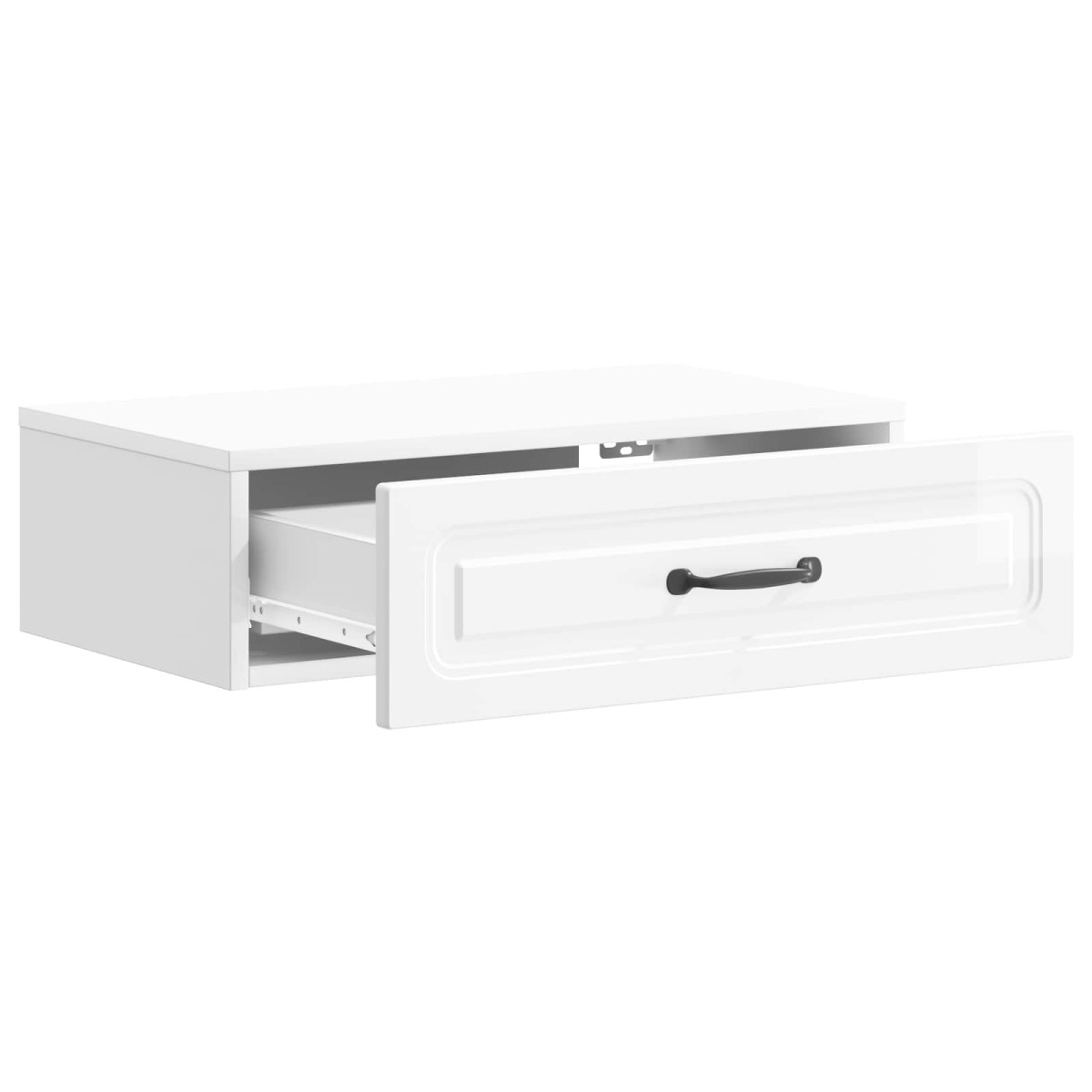 vidaXL Τραπεζάκι Τοίχου Γυαλιστερό Λευκό 59 x 34,5 x 17 εκ.