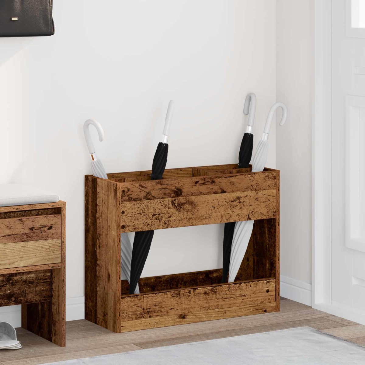 vidaXL Σχέδιο & βάση αποθήκευσης Παλιό ξύλο 65 x 24 x 50 εκ