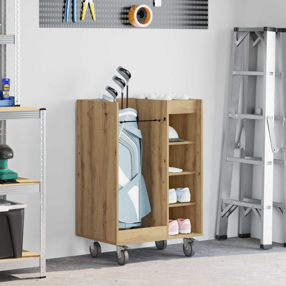 vidaXL Ντουλάπι Γκολφ με τροχούς Μονόχρωμο Artisan Oak 65 x 45 x 98 εκ
