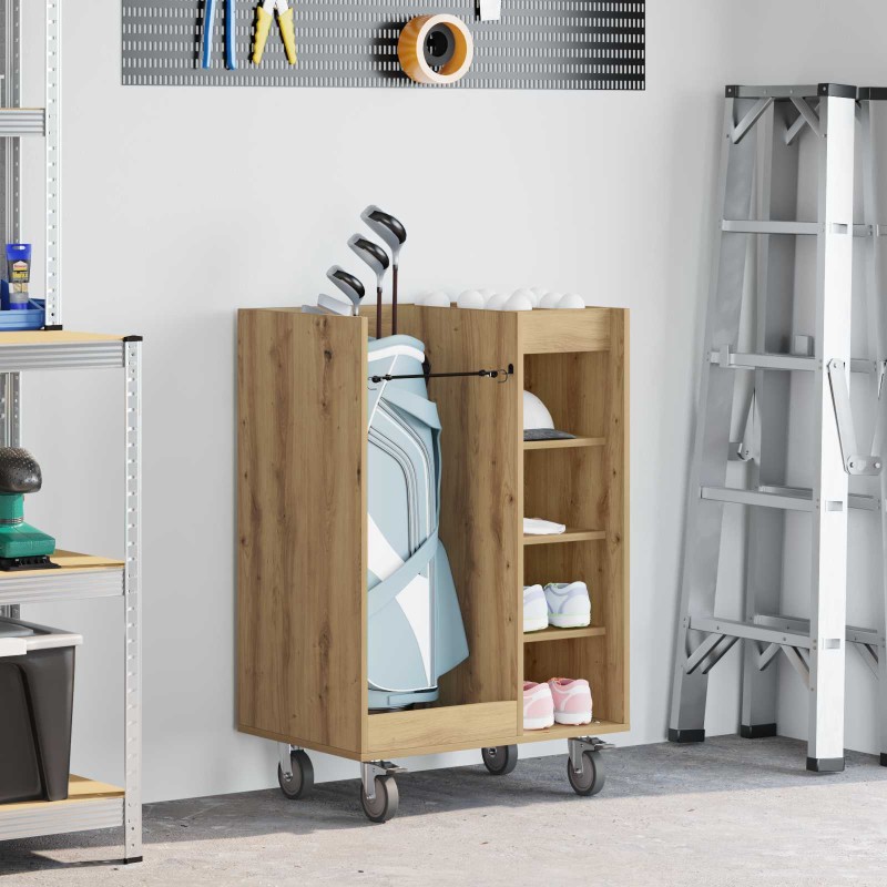 vidaXL Ντουλάπι Γκολφ με τροχούς Μονόχρωμο Artisan Oak 65 x 45 x 98 εκ