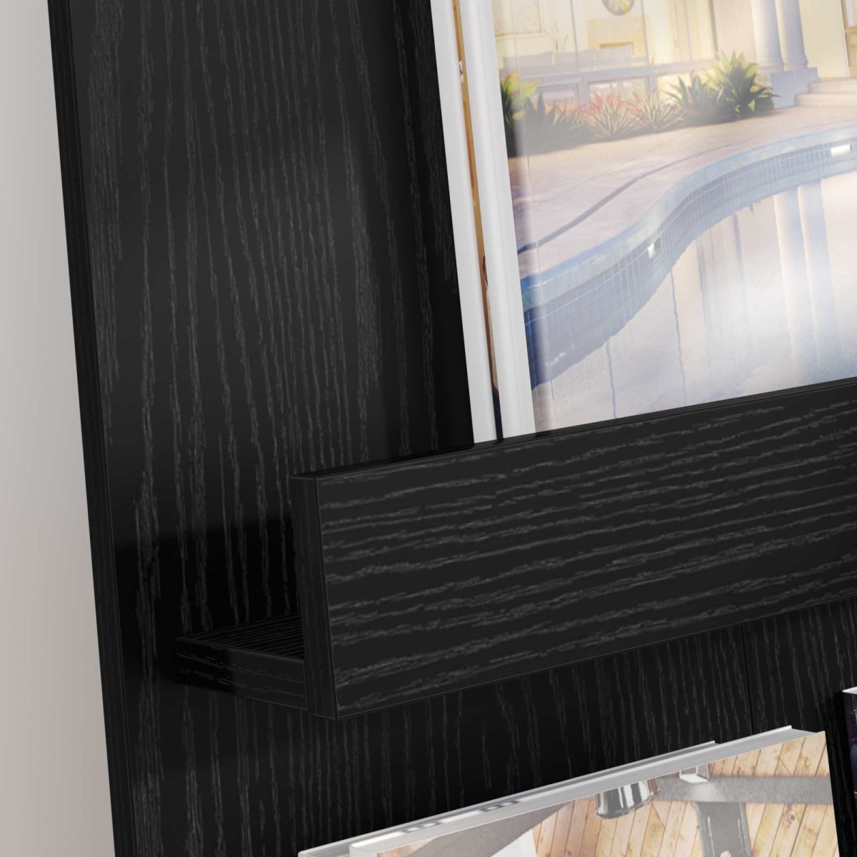 vidaXL Ράφι Περιοδικών Μαύρη Οξυά 51 x 11 x 102 εκ Επεξεργασμένο Ξύλο