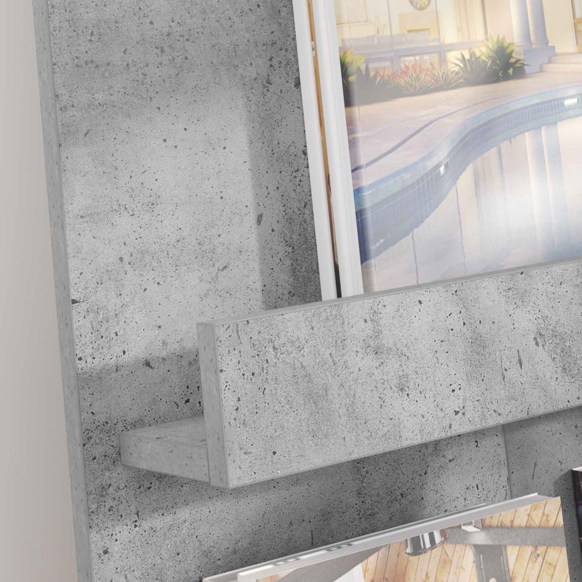 vidaXL Ράφι Περιοδικών με ράφι Σκυρόδεμα Γκρι 51 x 11 x 102 εκ