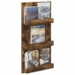 vidaXL Ράφι Περιοδικών με ράφι Καπνιστό Δρύς 51 x 11 x 102 εκ