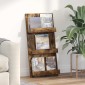 vidaXL Ράφι Περιοδικών με ράφι Καπνιστό Δρύς 51 x 11 x 102 εκ