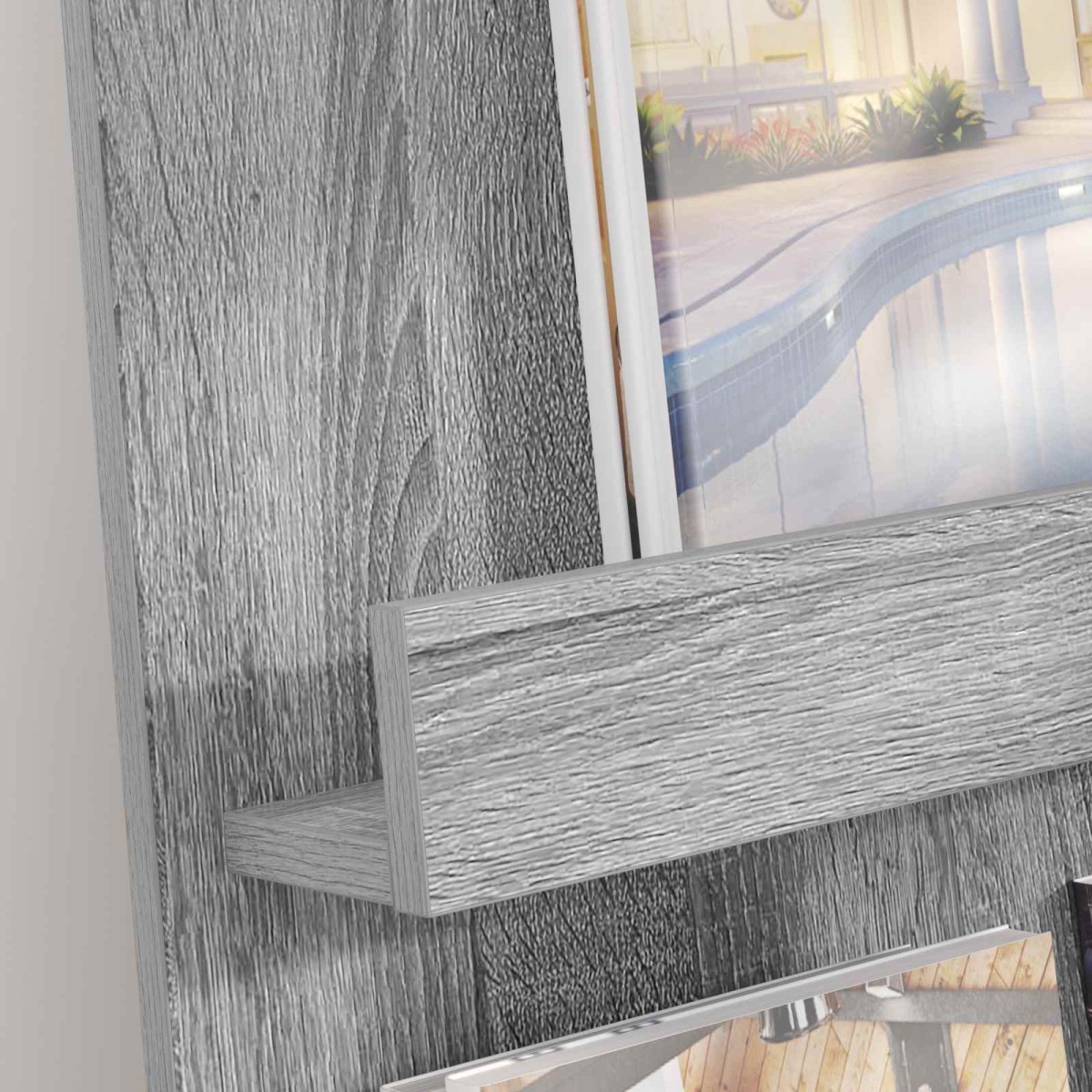 vidaXL Ράφι Περιοδικών με ράφι Γκρίζο Σονομα 51 x 11 x 102 εκ