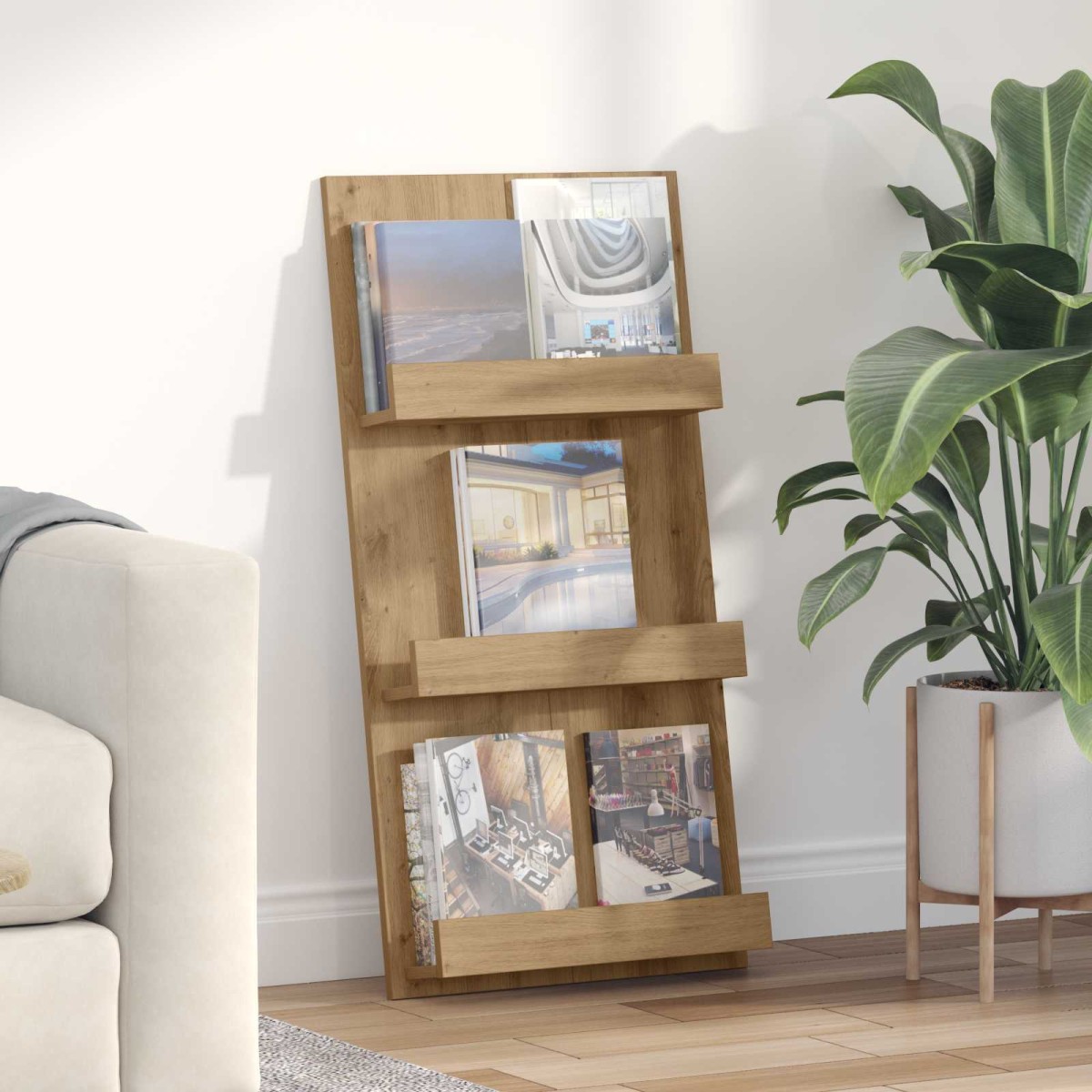 vidaXL Ράφι Περιοδικών Artisan Oak 51 x 11 x 102 εκ Επεξεργασμένο Ξύλο