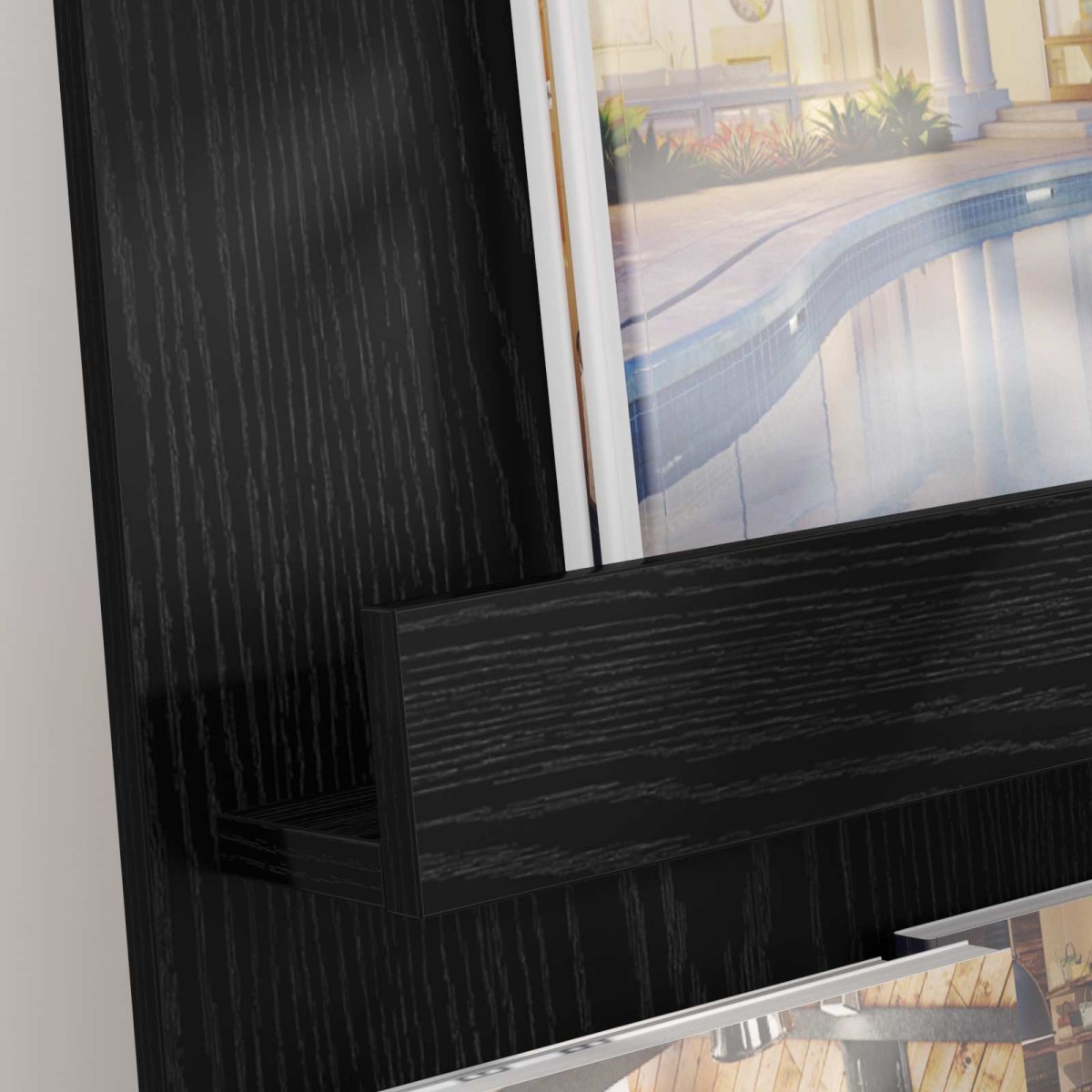 vidaXL Ράφι Περιοδικών Μαύρη Οξυά 43 x 11 x 102 εκ Επεξεργασμένο Ξύλο