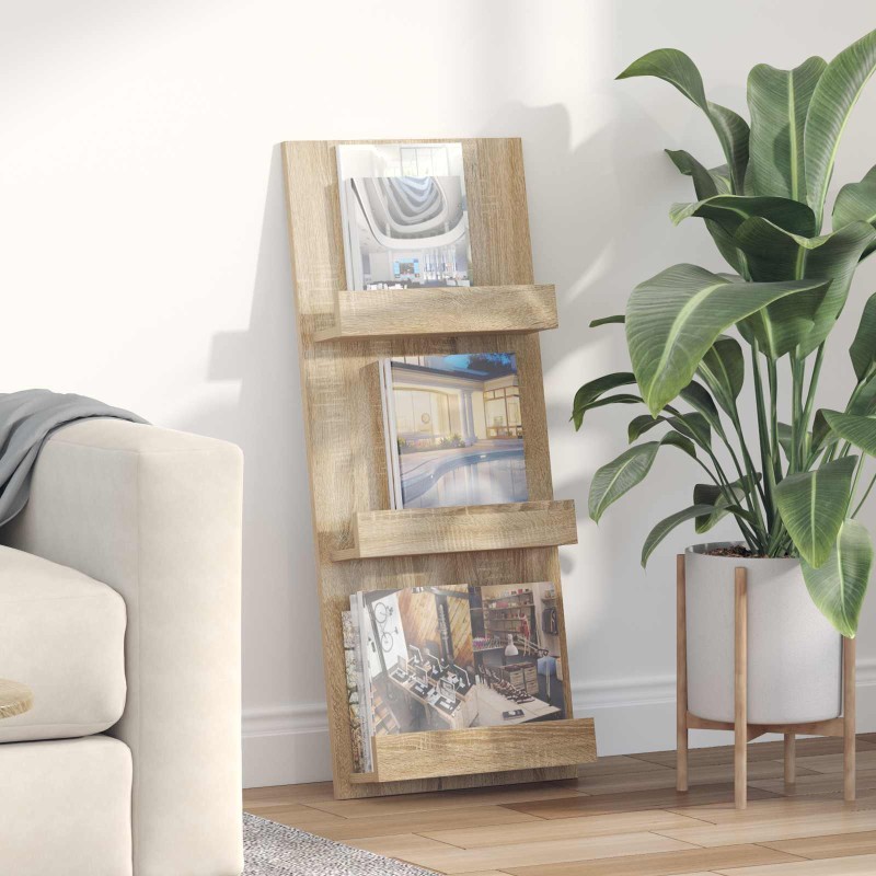 vidaXL Ράφι Περιοδικών Δρύς Sonoma 43 x 11 x 102 εκ Επεξεργασμένο Ξύλο