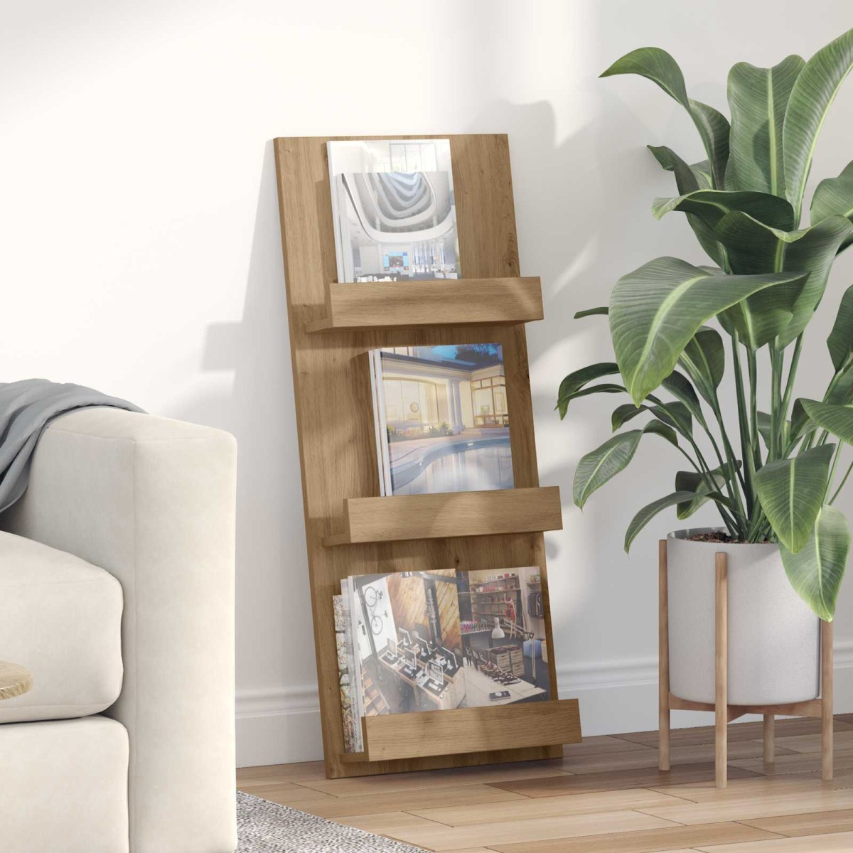 vidaXL Ράφι Περιοδικών Artisan Oak 43 x 11 x 102 εκ Επεξεργασμένο Ξύλο