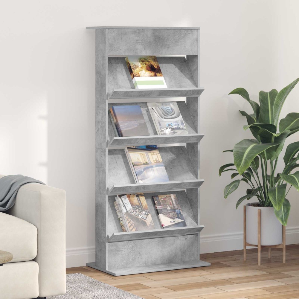 vidaXL Ράφι Περιοδικών Σκυρόδεμα Γκρι 70 x 41 x 156 εκ.