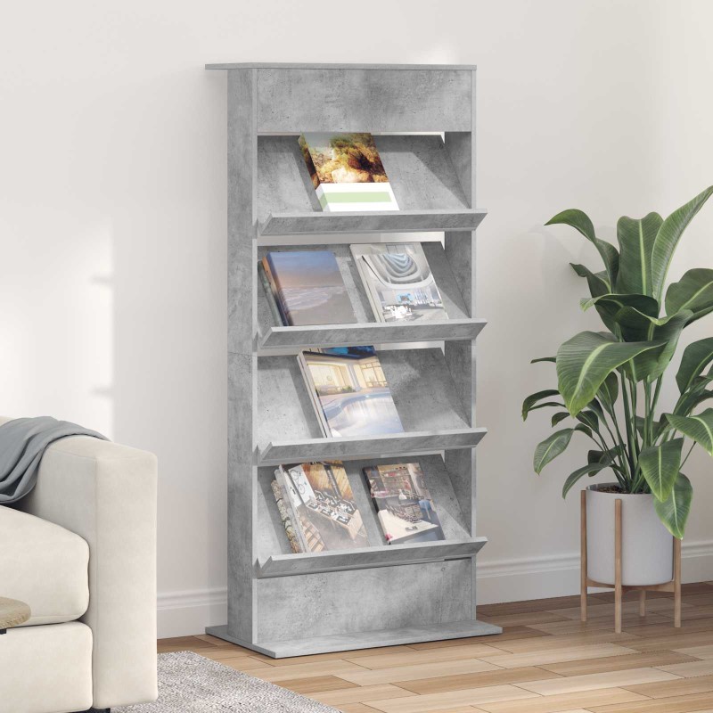 vidaXL Ράφι Περιοδικών Σκυρόδεμα Γκρι 70 x 41 x 156 εκ.