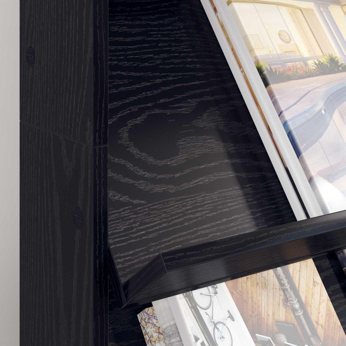 vidaXL Ράφι Περιοδικών Μαύρη Οξυά 70 x 41 x 126 εκ. Επεξεργασμένο Ξύλο