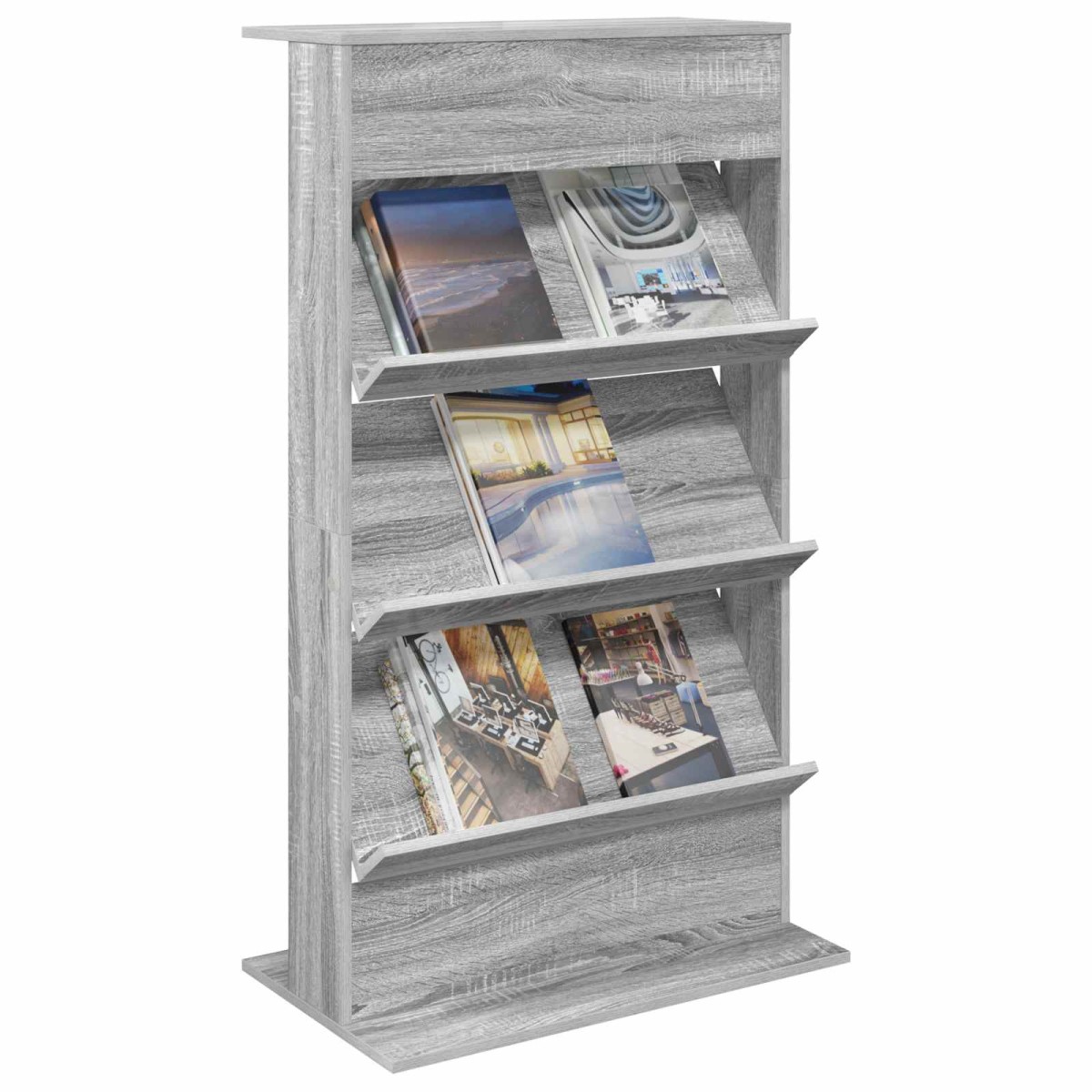 vidaXL Ράφι Περιοδικών Γκρίζο Σονομα 70 x 41 x 126 εκ.