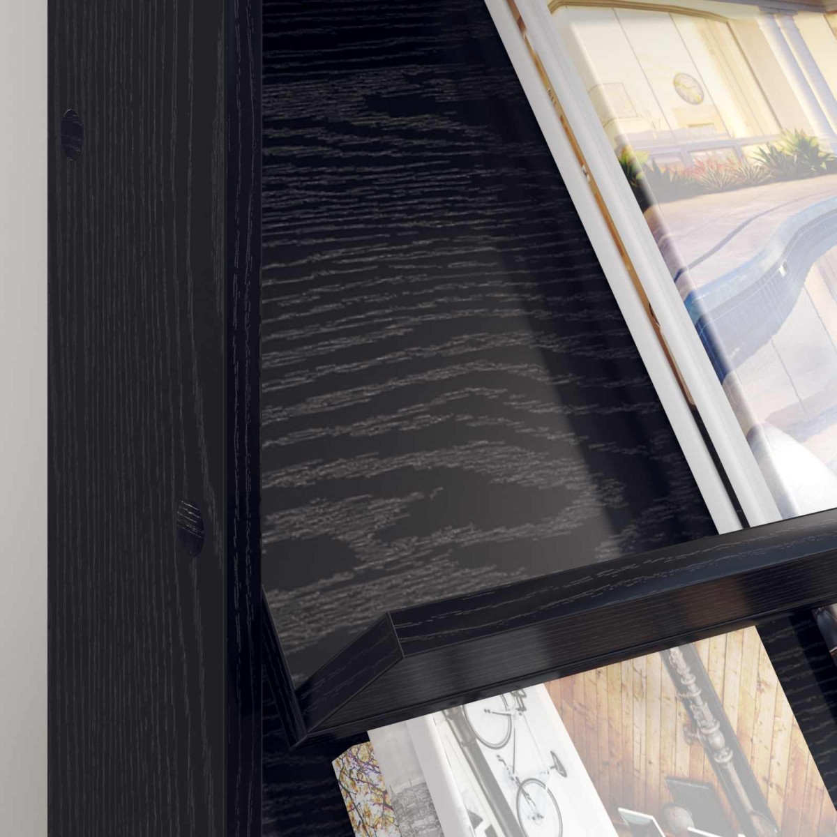 vidaXL Ράφι Περιοδικών Μαύρη Οξυά 70 x 41 x 96 εκ. Επεξεργασμένο Ξύλο