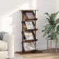 vidaXL Ράφι Περιοδικών Καπνιστό Δρύς 68 x 40 x 123.5 εκ.