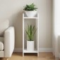 vidaXL Βάση φυτών Λευκός 30 x 30 x 80 cm Μηχανικά επεξεργασμένο ξύλο