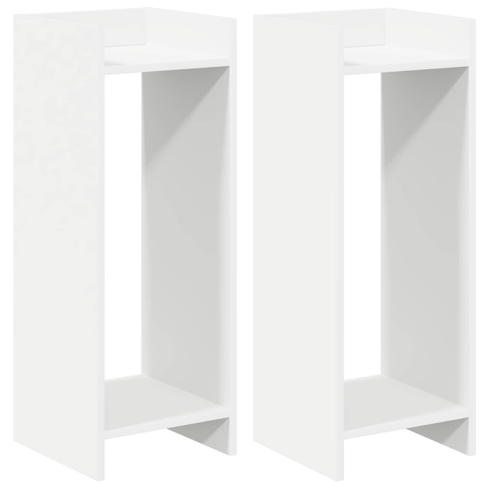 vidaXL Βάση φυτών 2 τμχ. Λευκός 30 x 30 x 80 cm