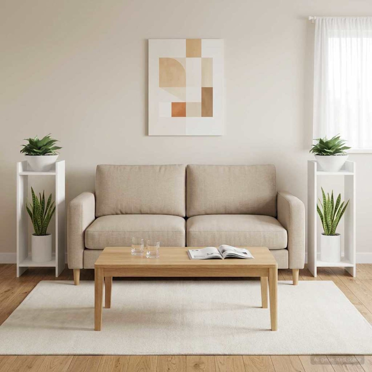 vidaXL Βάση φυτών 2 τμχ. Λευκός 30 x 30 x 80 cm
