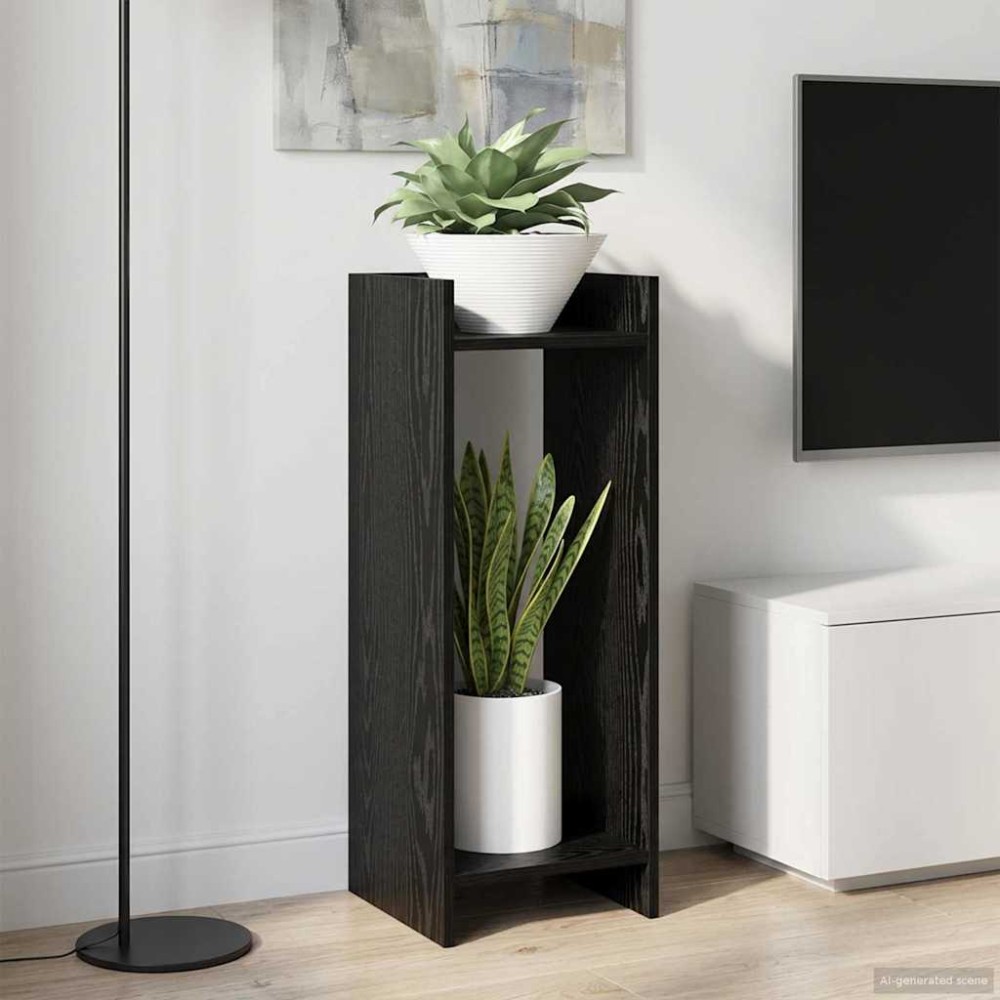 vidaXL Βάση φυτών 2 τμχ. Μαύρη Δρυς 30 x 30 x 80 cm