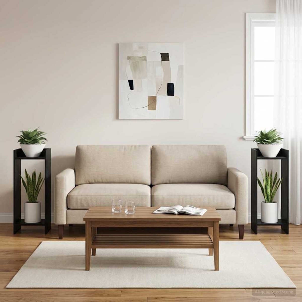 vidaXL Βάση φυτών 2 τμχ. Μαύρη Δρυς 30 x 30 x 80 cm