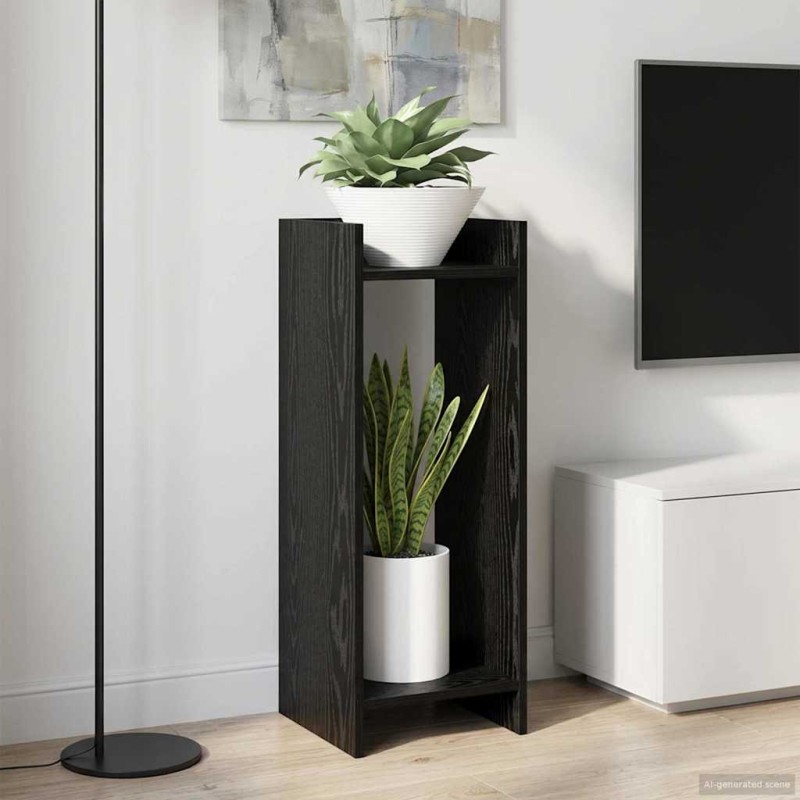 vidaXL Βάση φυτών 2 τμχ. Μαύρη Δρυς 30 x 30 x 80 cm