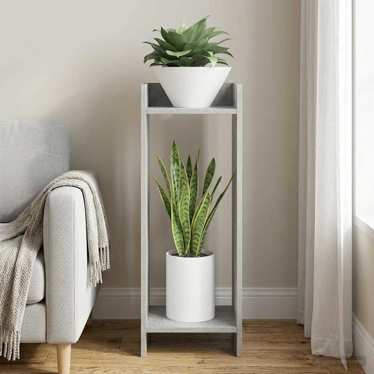 vidaXL Βάση φυτών Σκυρόχρωμο Γκρι 30 x 30 x 80 cm