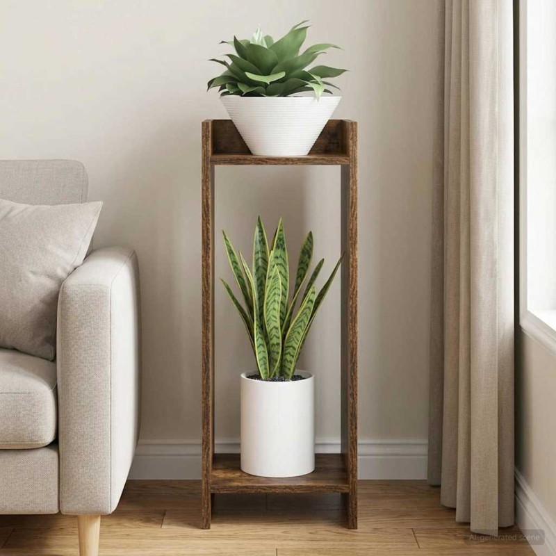 vidaXL Βάση φυτών Καπνιστή Δρυς 30 x 30 x 80 cm