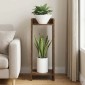 vidaXL Βάση φυτών Καπνιστή Δρυς 30 x 30 x 80 cm