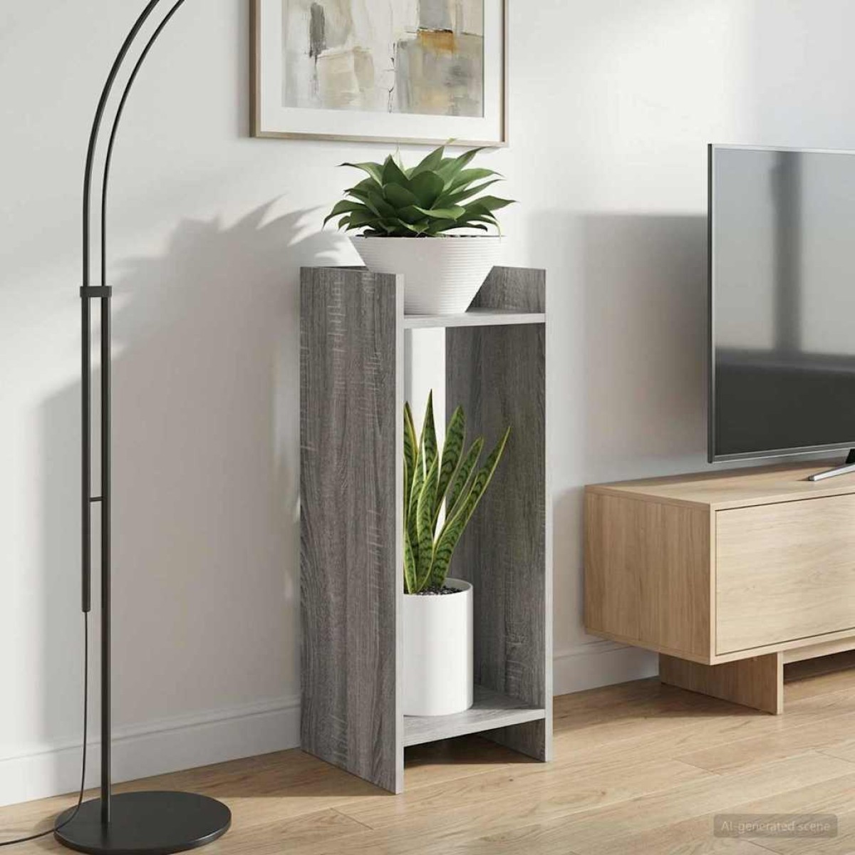 vidaXL Βάση φυτών Γκρι Σονομά 30 x 30 x 80 cm