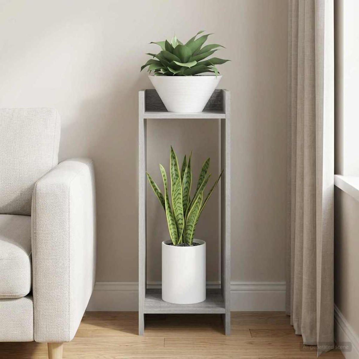 vidaXL Βάση φυτών Γκρι Σονομά 30 x 30 x 80 cm