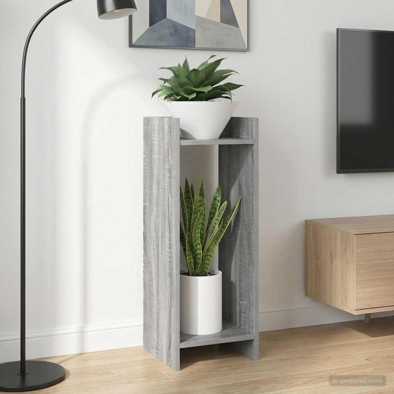 vidaXL Βάση φυτών 2 τμχ. Γκρι Σονομά 30 x 30 x 80 cm