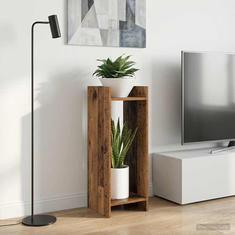 vidaXL Βάση φυτών Παλιό ξύλο 30 x 30 x 80 cm
