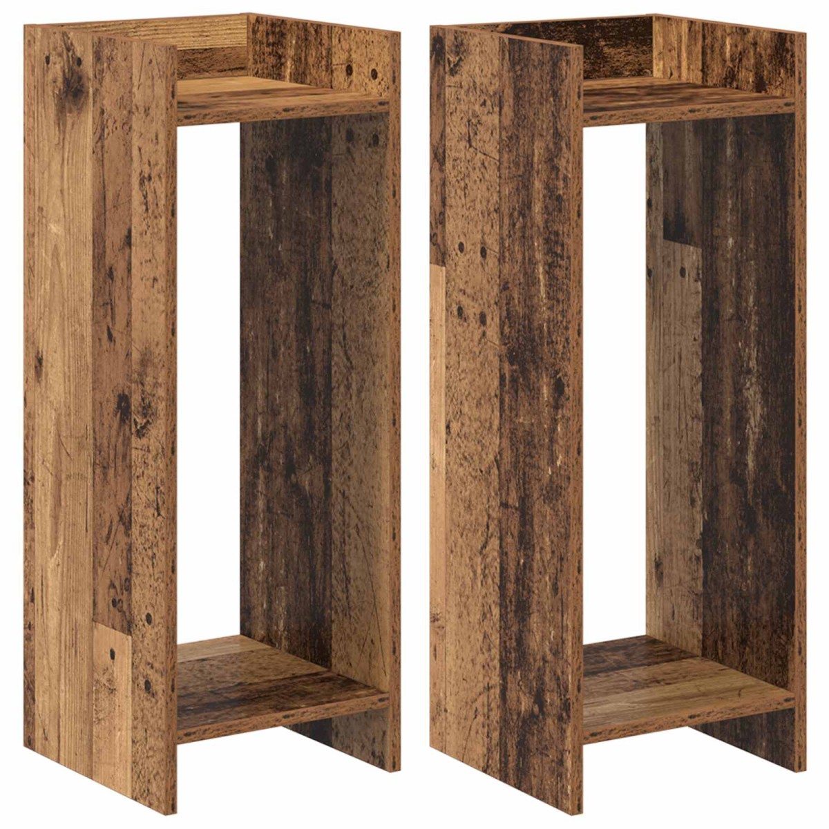 vidaXL Βάση φυτών 2 τμχ. Παλιό ξύλο 30 x 30 x 80 cm