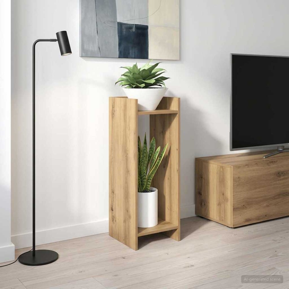 vidaXL Βάση φυτών Τεχνίτικη Δρυς 30 x 30 x 80 cm