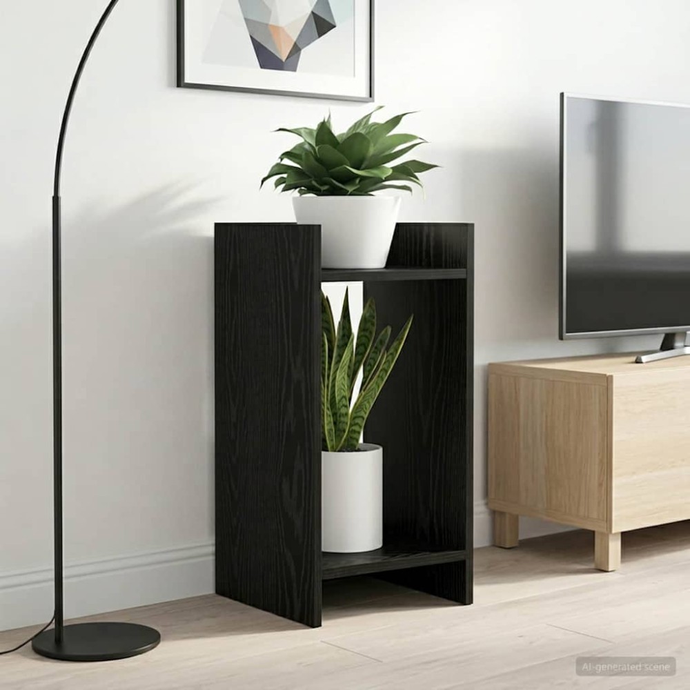 vidaXL Βάση φυτών Μαύρη Δρυς 30 x 30 x 60 cm