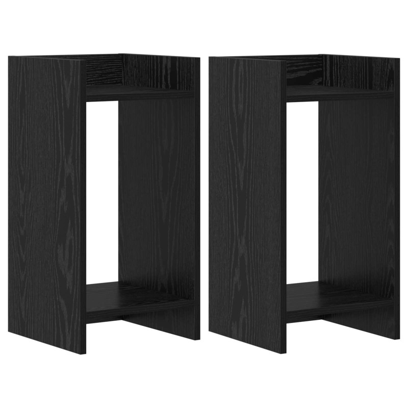 vidaXL Βάση φυτών Μαύρη Δρυς 30 x 30 x 60 cm